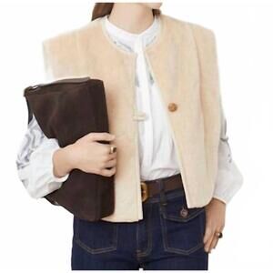 NEW SUNCOO diego one button vest in cream